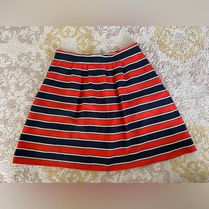 J. Crew A-Line Skirt in Red and Navy Stripes